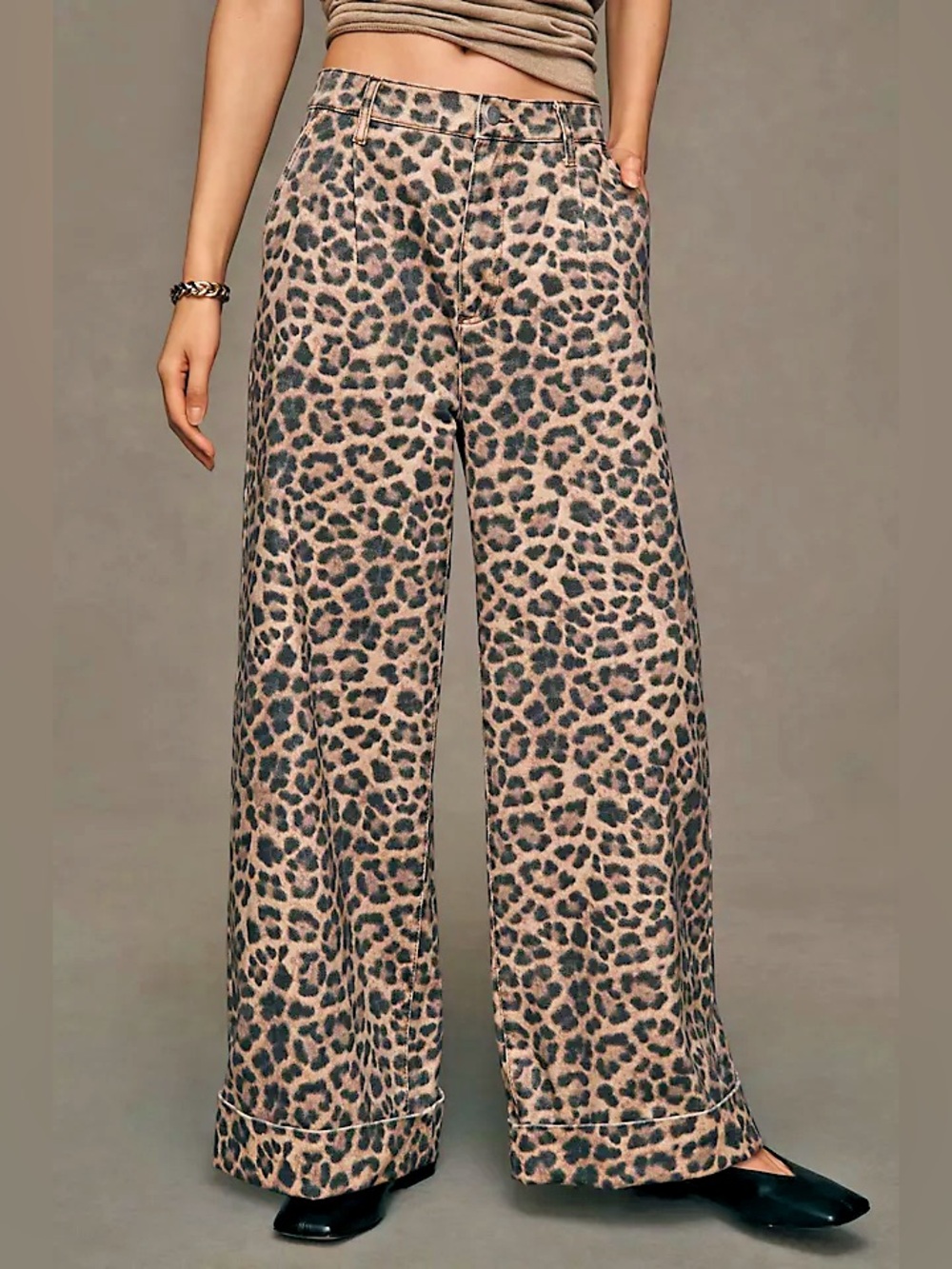 Anthropologie Pilcro Leon Double Hem High-Rise Wide-Leg Cuffed Jeans NWT